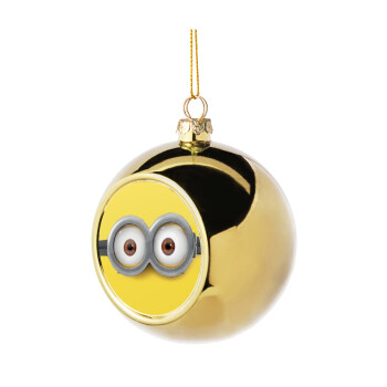 Minions, Στολίδι Χριστουγεννιάτικη μπάλα δένδρου Χρυσή 8cm