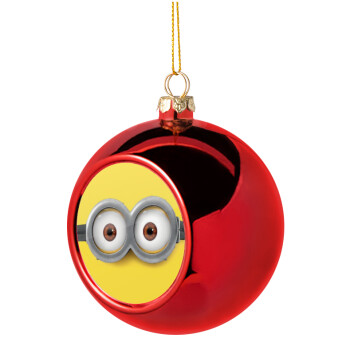 Minions, Χριστουγεννιάτικη μπάλα δένδρου Κόκκινη 8cm