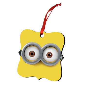 Minions, Christmas ornament polygon wooden 7.5cm