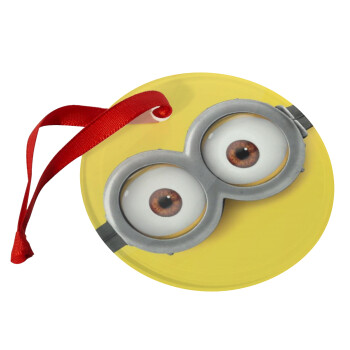 Minions, Στολίδι Χριστουγεννιάτικο στολίδι γυάλινο 9cm