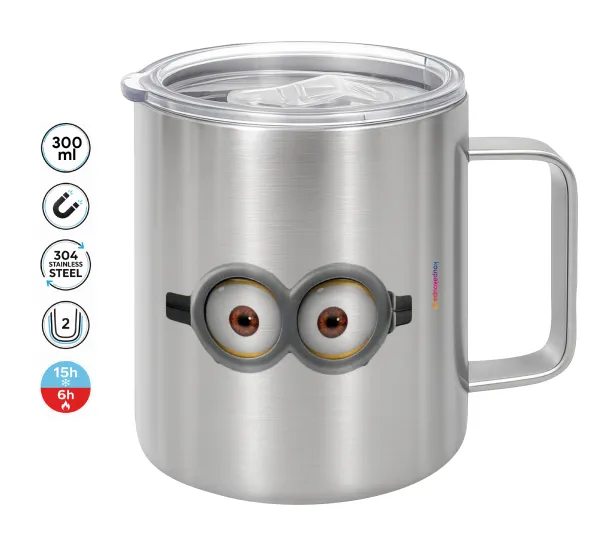 Minions — Double-walled stainless steel mug 300ml with temperature-retaining lid