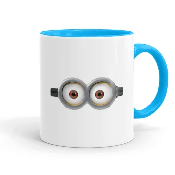Minions, Mug colored light blue, ceramic, 330ml
