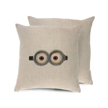 Minions, Μαξιλάρι καναπέ ΛΙΝΟ 40x40cm περιέχεται το  γέμισμα