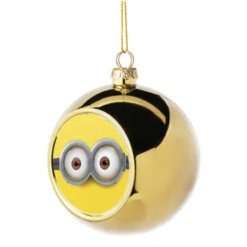 Minions, Στολίδι Χριστουγεννιάτικη μπάλα δένδρου Χρυσή 8cm