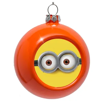Minions, Στολίδι Χριστουγεννιάτικη μπάλα δένδρου Πορτοκαλί 8cm