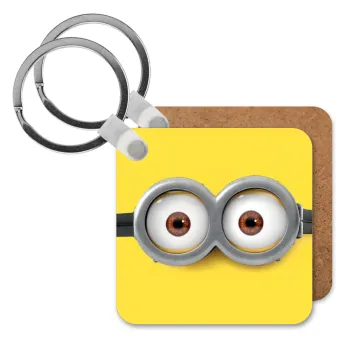 Minions, Μπρελόκ Ξύλινο τετράγωνο MDF