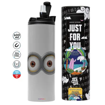 Minions, Tumbler ποτήρι θερμό ΓΚΡΙ από ανοξείδωτο ατσάλι 600ml