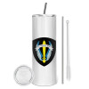Tumbler stainless steel 600ml, with metal straw & cleaning brush