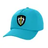 Adult Baseball Cap, 100% Cotton, Blue (COTTON, ADULT, UNISEX, ONE SIZE)