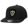 Adult Flat Snapback Hat Black, (100% COTTON TWILL, ADULT, UNISEX, ONE SIZE)