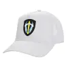 Structured Trucker Adult Hat, with Mesh, WHITE (100% COTTON, ADULT, UNISEX, ONE SIZE)