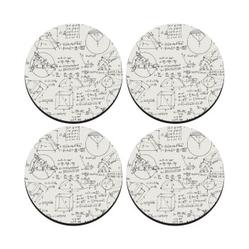 Γεωμετρία, ΣΕΤ 4 Σουβέρ ξύλινα στρογγυλά (9cm)