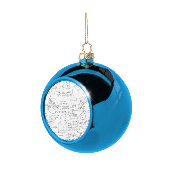 Geometry, Blue Christmas tree ball ornament 8cm