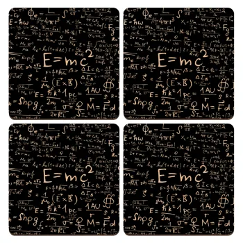 Φυσική, ΣΕΤ x4 Σουβέρ ξύλινα τετράγωνα plywood (9cm)