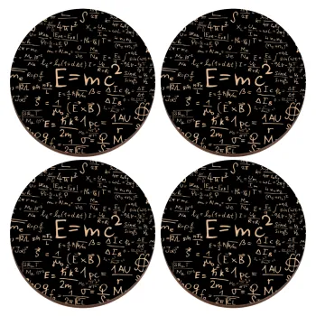 Φυσική, ΣΕΤ x4 Σουβέρ ξύλινα στρογγυλά plywood (9cm)