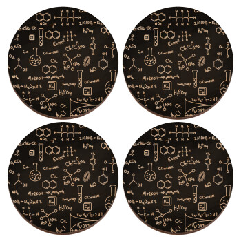 Chemical, ΣΕΤ x4 Σουβέρ ξύλινα στρογγυλά plywood (9cm)