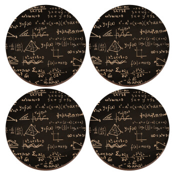 Algevra, ΣΕΤ x4 Σουβέρ ξύλινα στρογγυλά plywood (9cm)