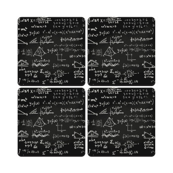 Algevra, ΣΕΤ 4 Σουβέρ ξύλινα τετράγωνα (9cm)