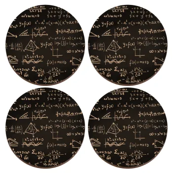 Άλγεβρα, ΣΕΤ x4 Σουβέρ ξύλινα στρογγυλά plywood (9cm)