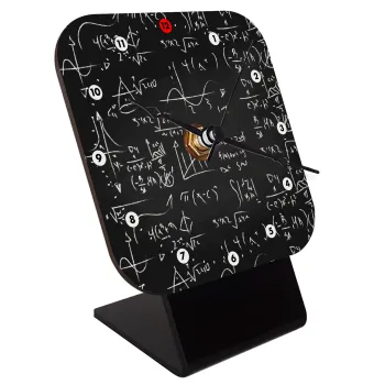 Math's, Quartz Wooden table clock with hands (10cm)