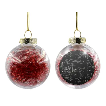 Μαθηματικά, Στολίδι Χριστουγεννιάτικη μπάλα δένδρου διάφανη με κόκκινο γέμισμα 8cm