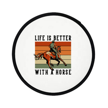 Life is Better with a Horse, Βεντάλια υφασμάτινη αναδιπλούμενη με θήκη (20cm)