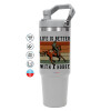 GREY color, 890ml (30oz) stainless Steel Tumbler with Handle