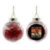 Transparent Christmas tree ball ornament with red filling 8cm