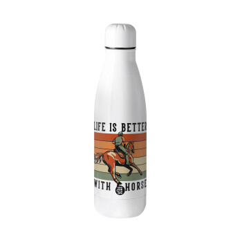 Life is Better with a Horse, Metal mug Stainless steel, 700ml