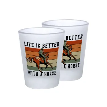 Life is Better with a Horse, Σφηνοπότηρα γυάλινα 45ml του πάγου (2 τεμάχια)