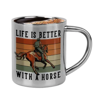 Life is Better with a Horse, Double-wall metal cup for espresso (220ml)