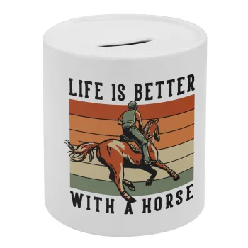 Life is Better with a Horse, Κουμπαράς πορσελάνης με τάπα