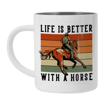 Life is Better with a Horse, Mug Stainless steel double wall 300ml