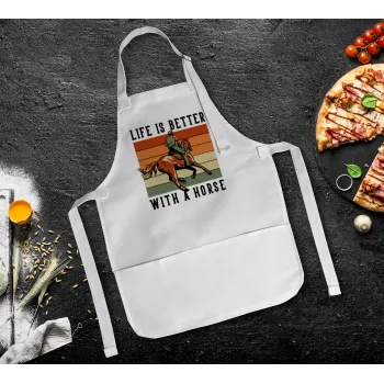 Life is Better with a Horse, Ποδιά Σεφ Ολόσωμη Παιδική (με ρυθμιστικά και 2 τσέπες)