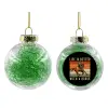 Transparent Christmas tree ball ornament with green filling 8cm