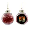 Transparent Christmas tree ball ornament with red filling 8cm