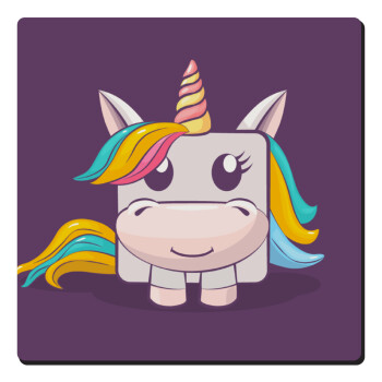 Unicorns cube, Τετράγωνο μαγνητάκι ξύλινο 6x6cm