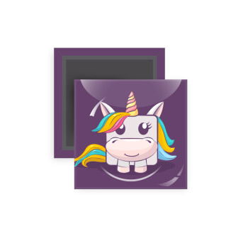 Unicorns cube, Μαγνητάκι ψυγείου τετράγωνο διάστασης 5x5cm