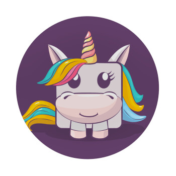 Unicorns cube, Mousepad Round 20cm