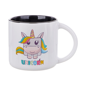 Unicorns cube, Κούπα κεραμική 400ml Λευκή/Μαύρη