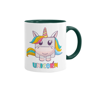 Unicorns cube, Mug colored green, ceramic, 330ml