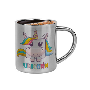 Unicorns cube, Double-wall metal cup for espresso (220ml)