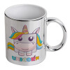 Mug ceramic, silver mirror, 330ml