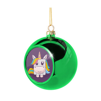 Unicorns cube, Χριστουγεννιάτικη μπάλα δένδρου Πράσινη 8cm