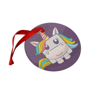 Unicorns cube, Christmas ornament glass 9cm