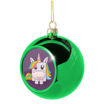 Unicorns cube, Green Christmas tree ornament ball 8cm