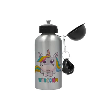 Unicorns cube, Metallic water jug, Silver, aluminum 500ml