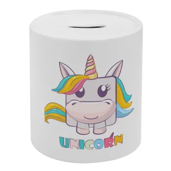 Unicorns cube, Κουμπαράς πορσελάνης με τάπα
