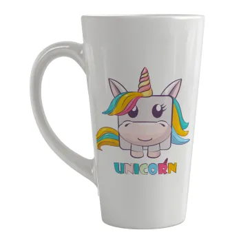 Unicorns cube, Κούπα κωνική Latte Μεγάλη, κεραμική, 450ml