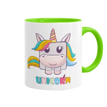 Unicorns cube, Κούπα χρωματιστή βεραμάν, κεραμική, 330ml